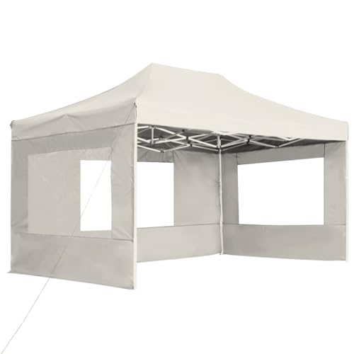 SKM Profi-Partyzelt Falt mit Wänden Aluminium 4,5x3 m Creme,Heim & Garten,Rasen & Garten,Garten & Balkon,Gartenbauten,Pavillons & Partyzelte,Creme,21.8 kg,45496 von SKM