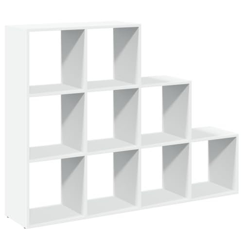 SKM Raumteiler-Bücherregal 3 Stufen Weiß 137,5x29x103,5 cm,Möbel,Regalsysteme,Bücherregale & Bücherschränke,Weiß,27.7 kg,857976 von SKM
