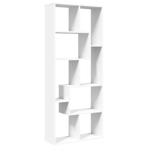 SKM Raumteiler-Bücherregal Weiß 67x25x161,5 cm Holzwerkstoff,Möbel,Regalsysteme,Bücherregale & Bücherschränke,Weiß,23 kg,858075 von SKM