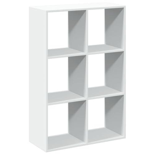 SKM Raumteiler-Bücherregal Weiß 69,5x29x103,5 cm Holzwerkstoff,Möbel,Regalsysteme,Bücherregale & Bücherschränke,Weiß,19.5 kg,858012 von SKM