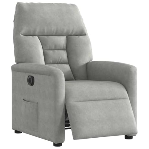 SKM Relaxsessel Elektrisch Hellgrau Mikrofasergewebe,Möbel,Stühle,Sessel,Grau,21.3KG,3303074 von SKM