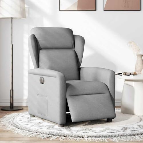 SKM Relaxsessel Elektrisch Hellgrau Stoff,Möbel,Stühle,Sessel,Grau,22.2KG,3303114 von SKM