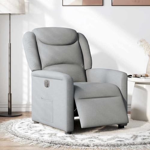 SKM Relaxsessel Elektrisch Hellgrau Stoff,Möbel,Stühle,Sessel,Grau,22.7KG,3303174 von SKM
