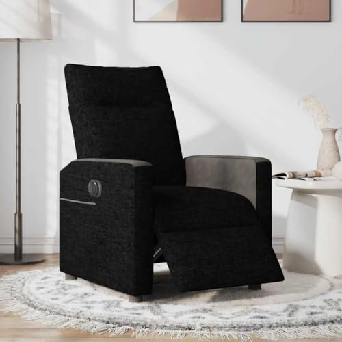 SKM Relaxsessel Elektrisch Schwarz Stoff,Möbel,Stühle,Sessel,Schwarz,22.2KG,3324040 von SKM