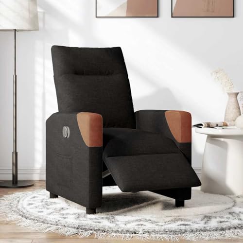 SKM Relaxsessel Elektrisch Schwarz Stoff,Möbel,Stühle,Sessel,Schwarz,22.3KG,3323992 von SKM
