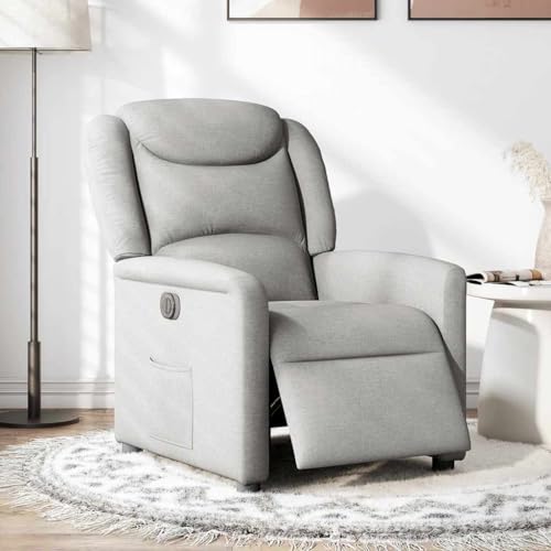 SKM Relaxsessel Elektrisch Wolkengrau Stoff,Möbel,Stühle,Sessel,Grau,22.7KG,3303183 von SKM