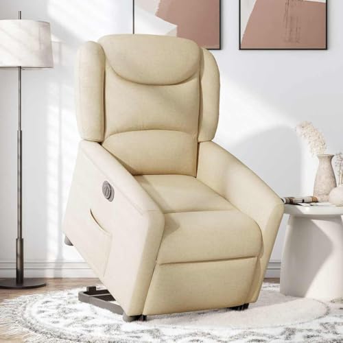 SKM Relaxsessel mit Aufstehhilfe Elektrisch Creme Stoff,Möbel,Stühle,Sessel,Creme,29.25KG,3303222 von SKM