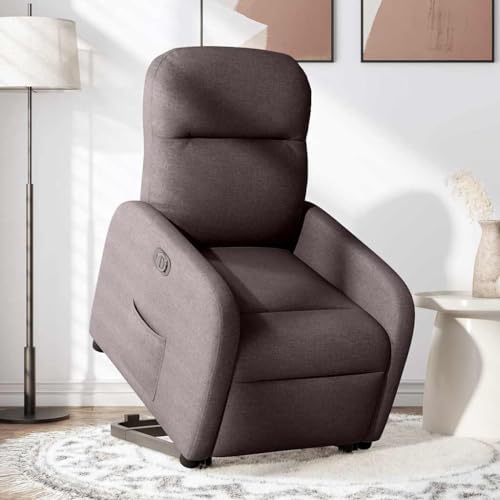 SKM Relaxsessel mit Aufstehhilfe Elektrisch Dunkelbraun Stoff,Möbel,Stühle,Sessel,Braun,29.05 kg,3302997 von SKM