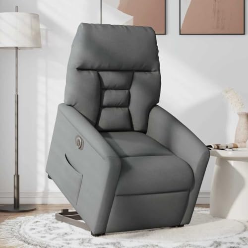 SKM Relaxsessel mit Aufstehhilfe Elektrisch Dunkelgrau Stoff,Möbel,Stühle,Sessel,Grau,28.15KG,3303053 von SKM