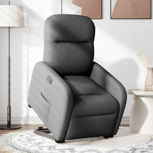 SKM Relaxsessel mit Aufstehhilfe Elektrisch Dunkelgrau Stoff,Möbel,Stühle,Sessel,Grau,29.05KG,3302993 von SKM