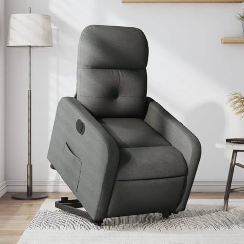 SKM Relaxsessel mit Aufstehhilfe Elektrisch Dunkelgrau Stoff,Möbel,Stühle,Sessel,Grau,29.15KG,3206814 von SKM