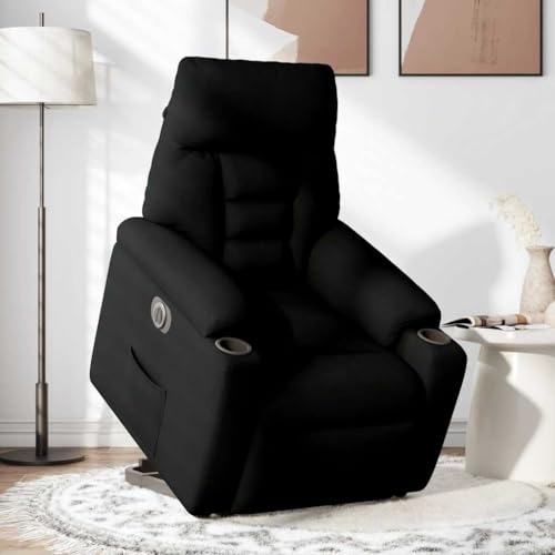 SKM Relaxsessel mit Aufstehhilfe Elektrisch Schwarz Stoff,Möbel,Stühle,Sessel,Schwarz,28.15KG,3303054 von SKM
