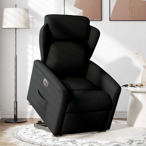 SKM Relaxsessel mit Aufstehhilfe Elektrisch Schwarz Stoff,Möbel,Stühle,Sessel,Schwarz,28.75KG,3303156 von SKM