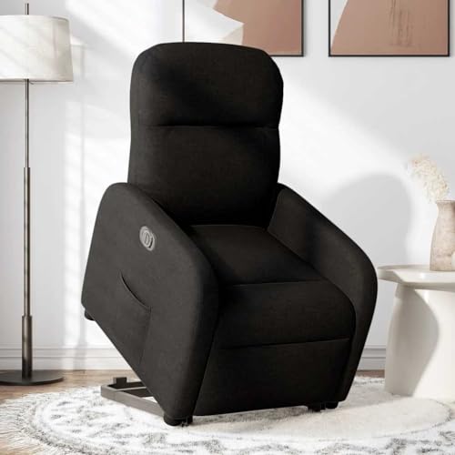 SKM Relaxsessel mit Aufstehhilfe Elektrisch Schwarz Stoff,Möbel,Stühle,Sessel,Schwarz,29.05KG,3302994 von SKM