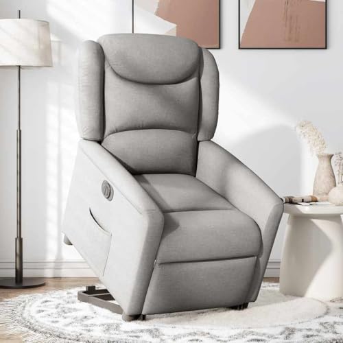 SKM Relaxsessel mit Aufstehhilfe Elektrisch Wolkengrau Stoff,Möbel,Stühle,Sessel,Grau,29.25KG,3303223 von SKM