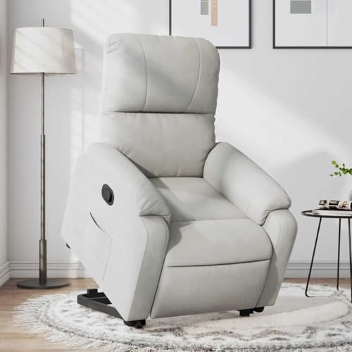 SKM Relaxsessel mit Aufstehhilfe Hellgrau Mikrofasergewebe,Möbel,Stühle,Sessel,Grau,27.45KG,3204930 von SKM