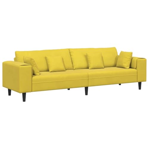 SKM Samt Sofa mit Kissen Gelb 210 cm Samt,Möbel,Sofas,Gelb,40 kg,3335159 von SKM
