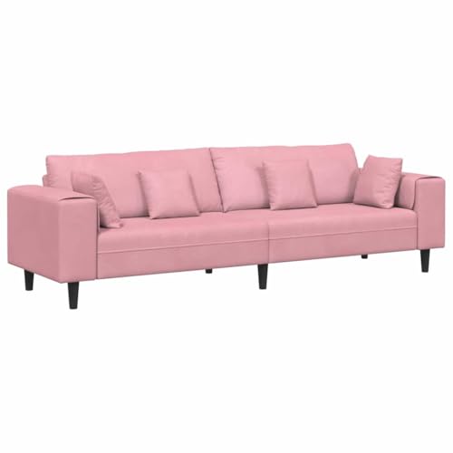 SKM Samt Sofa mit Kissen Rosa 209 cm Samt,Möbel,Sofas,Rosa,40 kg,3335156 von SKM