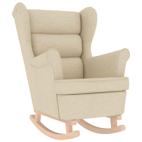 SKM Schaukelsessel Creme 74x90x102 cm Stoff,Möbel,Stühle,Sessel,Creme,25.2 kg,4016926 von SKM