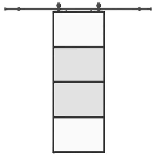 SKM Schiebetür mit Beschlag Schwarz 76x205 cm Hartglas,Heimwerkerbedarf,Baumaterialien,Türen,Schwarz,29.97 kg,3375969 von SKM