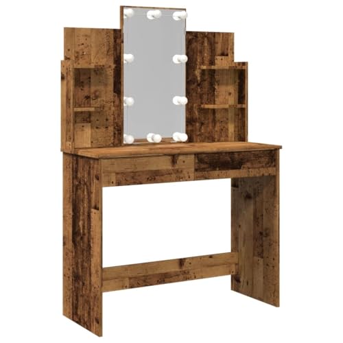 SKM Schminktisch mit LED-Leuchten Altholz-Optik 96x40x142 cm,Möbel,Schränke,Spiegel- & Waschbeckenunterschränke,Schminktische,Braun,29.35 kg,857025 SKM Schminktisch mit LED-Leuchten Altholz-Optik 96x40x142 cm,Möbel,Schränke,Spiegel- & Waschbeckenunterschränke,Schminktische,Braun,29.35 kg,857025 von SKM