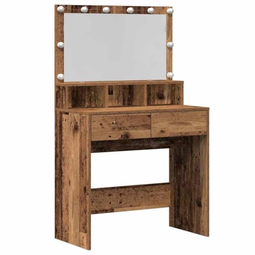 SKM Schminktisch mit Regal Altholz 80 x 41 x 134,5 cm Holzwerkstoff,Möbel,Schränke,Spiegel- & Waschbeckenunterschränke,Schminktische,Braun,29.8 kg,871537 SKM Schminktisch mit Regal Altholz 80 x 41 x 134,5 cm Holzwerkstoff,Möbel,Schränke,Spiegel- & Waschbeckenunterschränke,Schminktische,Braun,29.8 kg,871537 von SKM