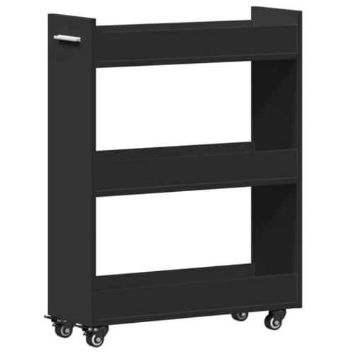 SKM Schrank mit Rollen Schwarz 60x22x79 cm Holzwerkstoff,Möbel,Schränke,Aufbewahrungsschränke & Schließfächer,Schwarz,12.02 kg,840416 von SKM