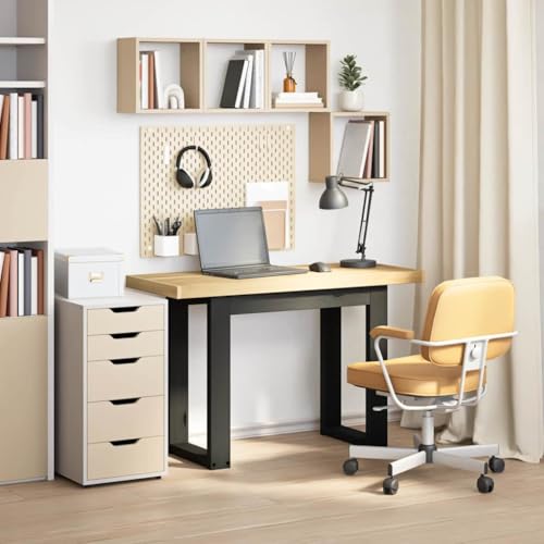 SKM Schreibtisch NOAIN U-Form-Beine 120x50x75 cm Massivholz Kiefer,Möbel,Büromöbel,Schreibtische,Braun,17.3KG,4100041 von SKM