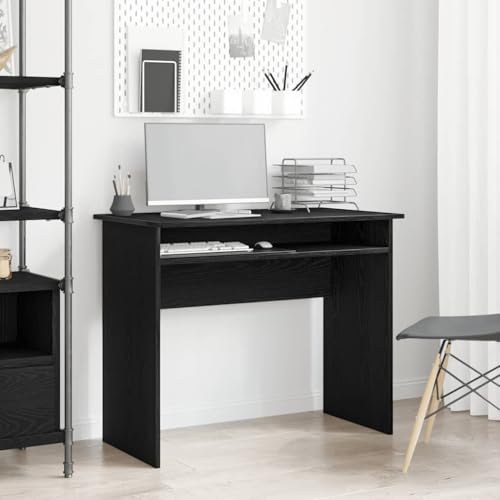 SKM Schreibtisch Schwarz Eichen-Optik 90x50x74 cm Holzwerkstoff,Möbel,Büromöbel,Schreibtische,Schwarz,17.6KG,862476 von SKM