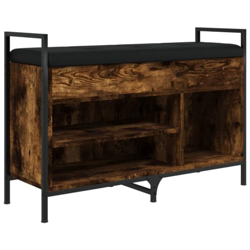 SKM Schuhbank Räuchereiche 85,5x32x57,5 cm Holzwerkstoff,Möbel,Sitzbänke,Truhen- & Flurbänke,Braun,20KG,835209 von SKM
