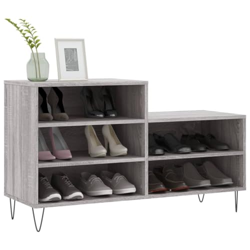 SKM Schuhregal Grau Sonoma 102x36x60 cm Holzwerkstoff,Heim & Garten,Haushaltsbedarf,Aufbewahrung & Ordnungssysteme,Kleideraufbewahrung,Schuhregale & -schränke,Grau,22.68 kg,831394 von SKM