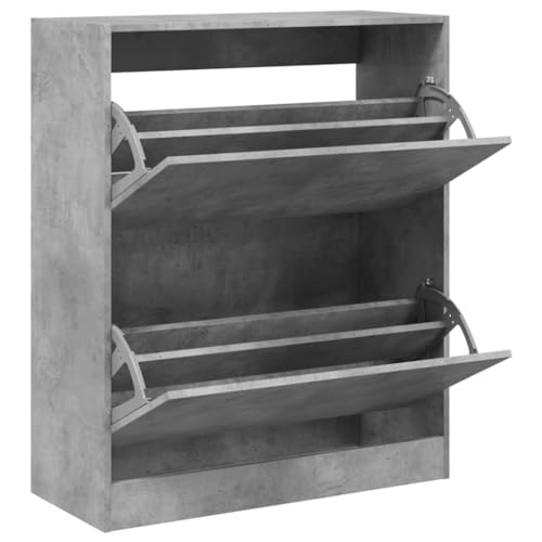 SKM Schuhschrank Betongrau 80x34x96,5 cm Holzwerkstoff,Heim & Garten,Haushaltsbedarf,Aufbewahrung & Ordnungssysteme,Kleideraufbewahrung,Schuhregale & -schränke,Grau,30 kg,839969 von SKM