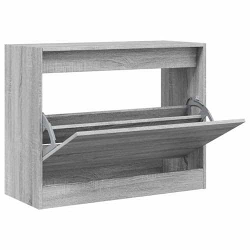 SKM Schuhschrank Grau Sonoma 80x34x63 cm Holzwerkstoff,Heim & Garten,Haushaltsbedarf,Aufbewahrung & Ordnungssysteme,Kleideraufbewahrung,Schuhregale & -schränke,Grau,20 kg,839964 von SKM