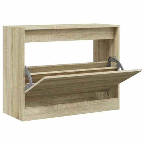SKM Schuhschrank Sonoma-Eiche 80x34x63 cm Holzwerkstoff,Heim & Garten,Haushaltsbedarf,Aufbewahrung & Ordnungssysteme,Kleideraufbewahrung,Schuhregale & -schränke,Braun,20 kg,839961 von SKM