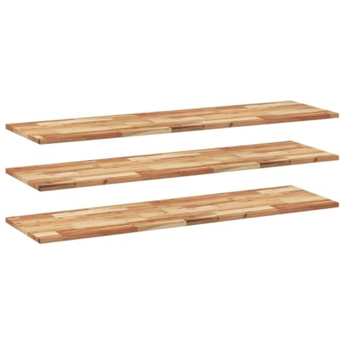 SKM Schweberegale 3 STK. 140x40x2 cm Massivholz Akazie Ölbehandelt,Möbel,Regalsysteme,Wandregale,Braun,25.8 kg,3279569 von SKM