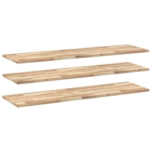 SKM Schweberegale 3 STK. 140x40x2 cm Massivholz Akazie Unbehandelt,Möbel,Regalsysteme,Wandregale,Braun,25.2 kg,3279409 von SKM