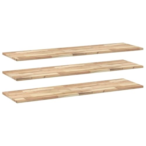 SKM Schweberegale 3 STK. 160x40x2 cm Massivholz Akazie Unbehandelt,Möbel,Regalsysteme,Wandregale,Braun,29.4 kg,3279413 von SKM