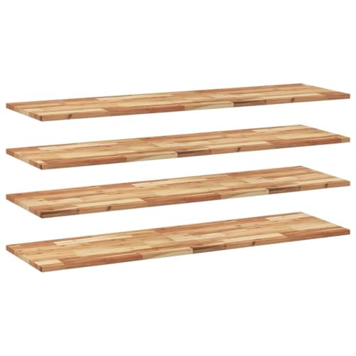 SKM Schweberegale 4 STK. 120x40x2 cm Massivholz Akazie Ölbehandelt,Möbel,Regalsysteme,Wandregale,Braun,28.4 kg,3279566 von SKM