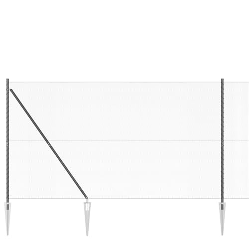 SKM Sechseckiger Zaun Grau 1,6x25 m Stahl,Heimwerkerbedarf, Hauseinzäunung, Zaunpfosten & -querlatten,Grau,39.1KG,3353251 von SKM