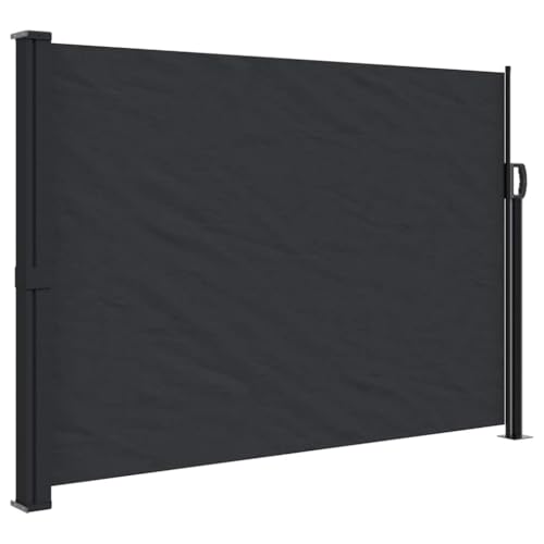 SKM Seitenmarkise Auszieh Schwarz 140x300 cm,Heim & Garten,Rasen & Garten,Garten & Balkon,Sonnenschirme & Sonnenschutze,Schwarz,6.1 kg,4004294 von SKM