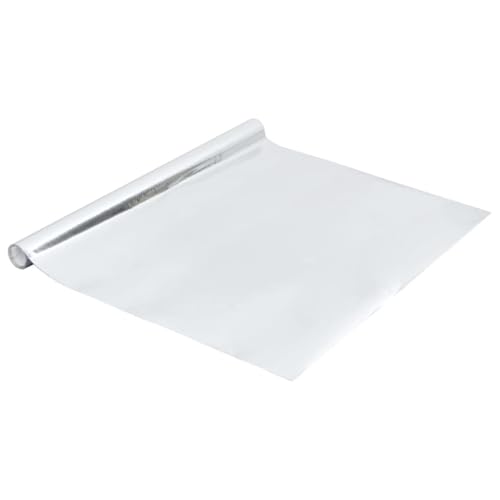 SKM Selbstklebende Möbelfolie Hochglanz-Silbern 500x90 cm PVC,Heim & Garten,Dekoration,Fensterdrapierung,Fensterfolie,Silber,0.7 kg,326148 von SKM