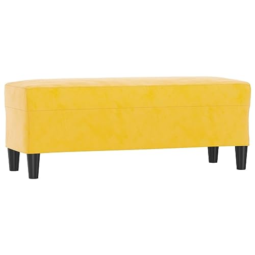SKM Sitzbank Gelb 100x35x41 cm Samt, Weight: 6.45 kg, 349427 von SKM