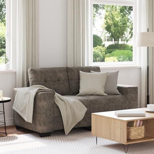 SKM Sofa 2-Sitzer Dunkelgrau 120 cm Kunstleder,Möbel,Sofas,Grau,25.9KG,4105121 von SKM