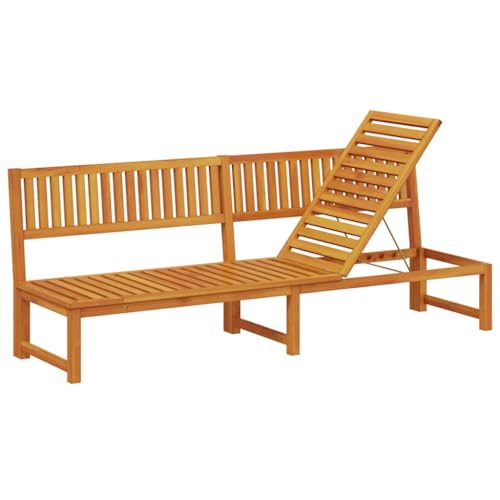 SKM Sonnenliege 1-Person Braun 200 x 57 x 75cm Massivholz Akazie,Möbel,Gartenmöbel,Gartensitzmöbel,Sonnenliegen,Braun,25 kg,4108111 von SKM