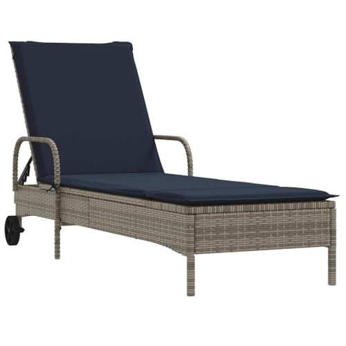 SKM Sonnenliege mit Rollen und Kissen Grau Poly Rattan,Möbel,Gartenmöbel,Gartensitzmöbel,Sonnenliegen,Grau,15 kg,368315 SKM Sonnenliege mit Rollen und Kissen Grau Poly Rattan,Möbel,Gartenmöbel,Gartensitzmöbel,Sonnenliegen,Grau,15 kg,368315 von SKM