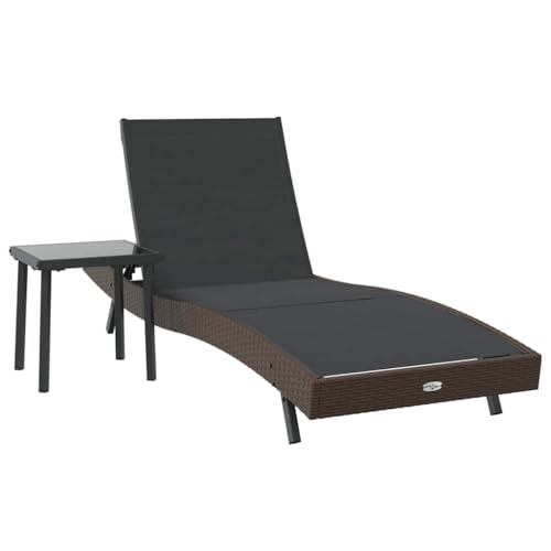 SKM Sonnenliege mit Tisch 2 pcs Braun, schwarz 40 x 40 x 40.5 cm,Möbel,Gartenmöbel,Gartensitzmöbel,Sonnenliegen,Braun,21.95 kg,42009979 von SKM