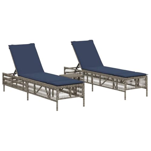 SKM Sonnenliegen 2 STK. mit Tisch Grau Poly Rattan,Möbel,Gartenmöbel,Gartensitzmöbel,Sonnenliegen,Grau,29 kg,4002752 SKM Sonnenliegen 2 STK. mit Tisch Grau Poly Rattan,Möbel,Gartenmöbel,Gartensitzmöbel,Sonnenliegen,Grau,29 kg,4002752 von SKM