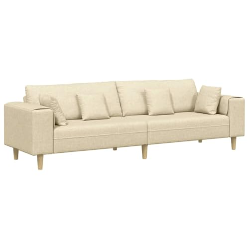 SKM Stoffsofa mit Kissen Creme 208 cm Stoff,Möbel,Sofas,Creme,40 kg,3335149 von SKM