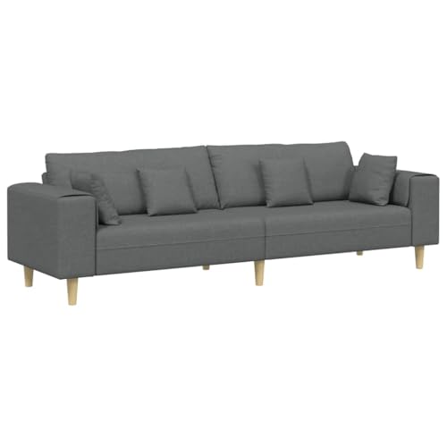 SKM Stoffsofa mit Kissen Dunkelgrau 208 cm Stoff,Möbel,Sofas,Grau,40 kg,3335144 von SKM
