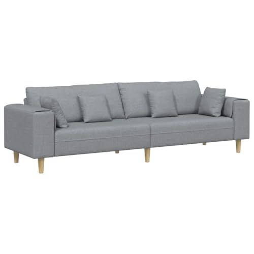 SKM Stoffsofa mit Kissen Hellgrau 208 cm Stoff,Möbel,Sofas,Hellgrau,40 kg,3335143 von SKM
